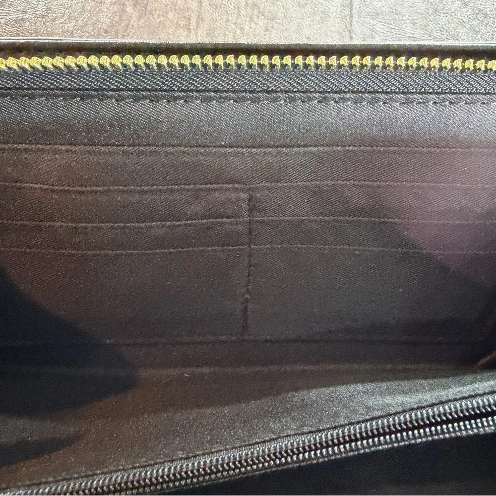 A New Day Elegant Black Bow Clutch 2 pockets with card holders Wristlet - Picture 5 of 8